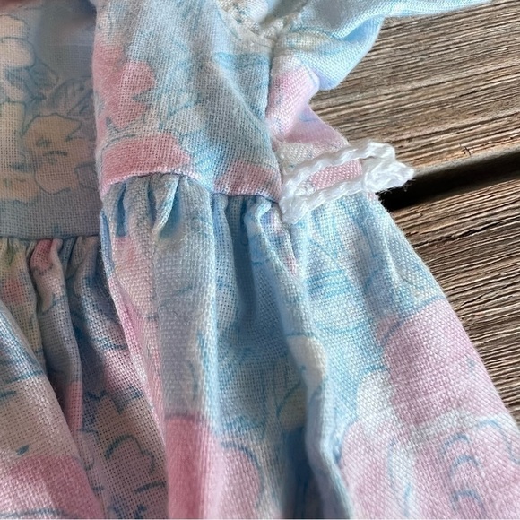 VTG Disney Winnie the Pooh Cottagecore Floral Dress 2T Lace Pierrot Collar USA - Picture 11 of 16